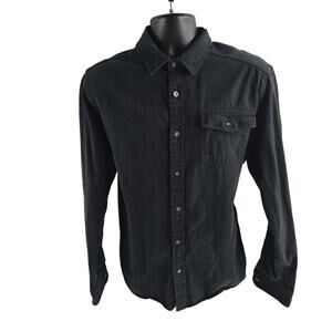 American Giant long sleeve button down shirt black L mens 6739
